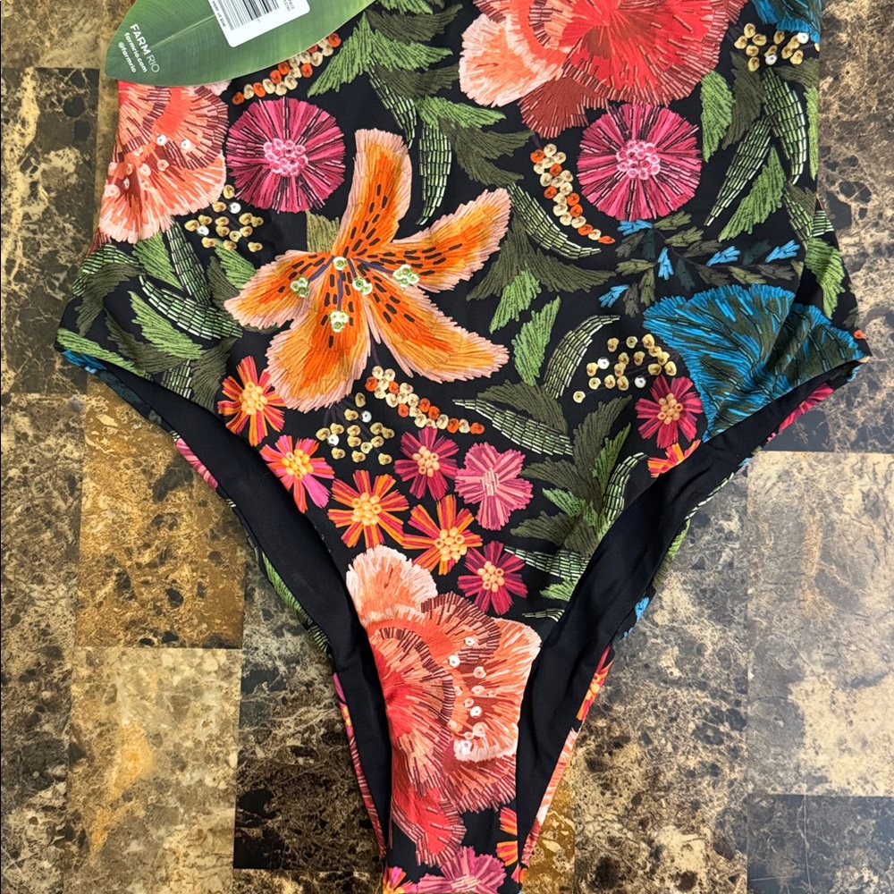 FARM RIO size L one piece swimsuit suit - Picture 10 of 12